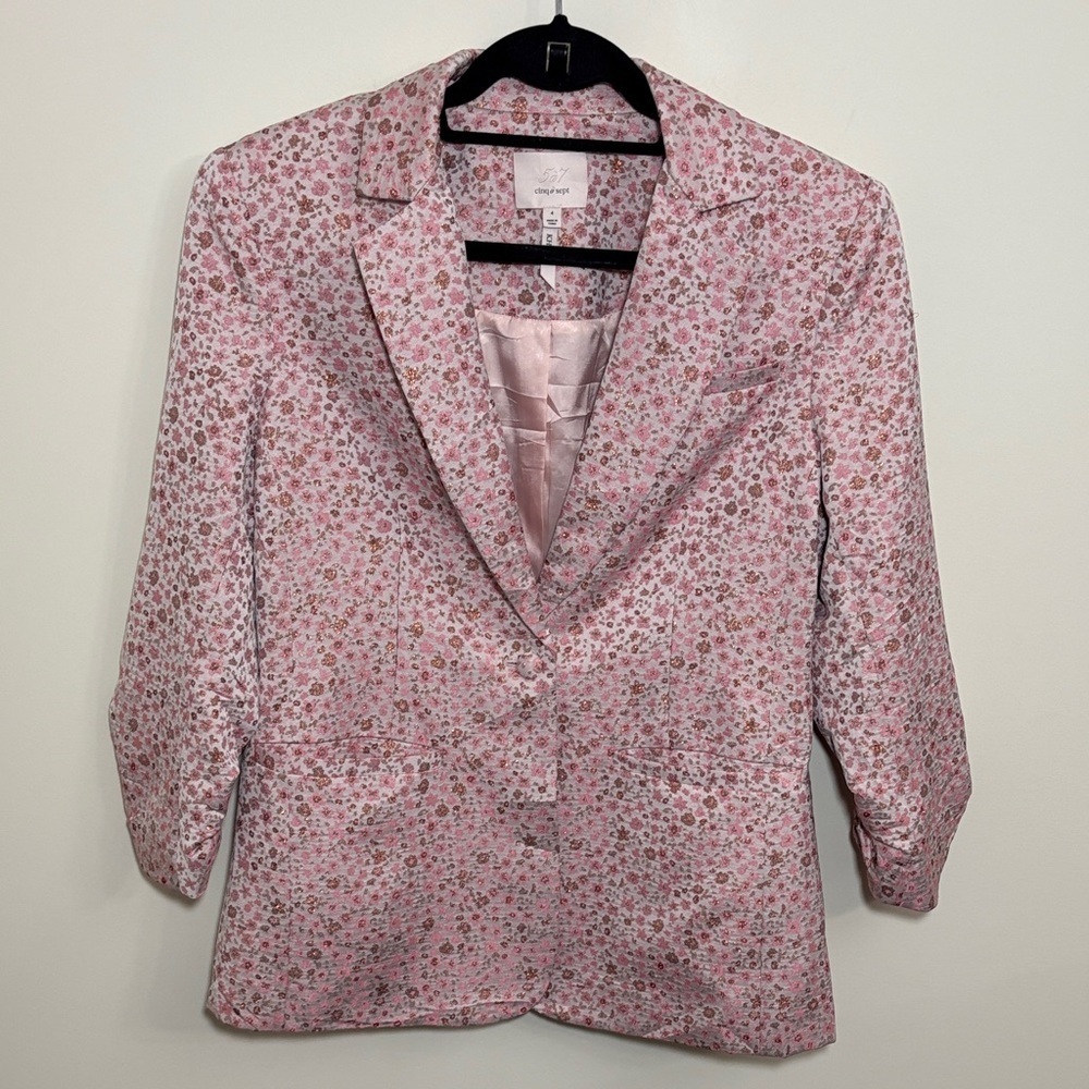 Cinq à Sept Pink Floral Blazer